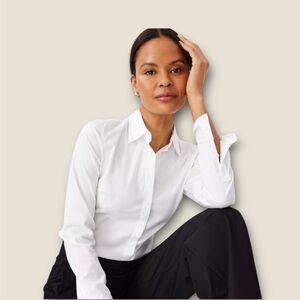 NWT Banana Republic Tailor Fitted White Button down shirt Sz 12